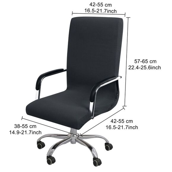 Stretch Jacquard Office Cover Swivel Chair Protector Medium Gray - Picture 5 of 6